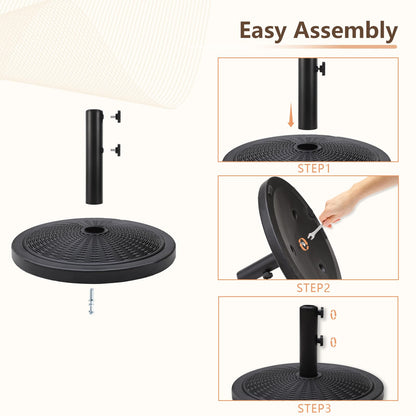 C-Hopetree 33 lb Heavy Duty Round Patio Base Stand for Outdoor Market Table Umbrella, Black