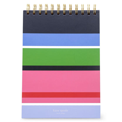 Kate Spade New York Undated Weekly Spiral Planner Notepad, Desk Planner, Calendar Pad with 52 Sheets, Weekly Desktop Calendar Agenda, Sunny Day Stripe