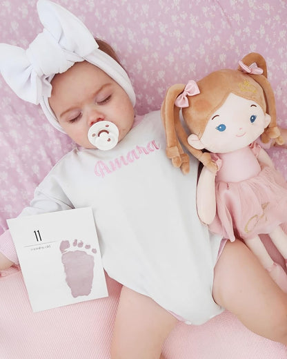 LeyaDoll Soft Baby Doll Toys (16''), My First Baby Rag Doll for 1 Year-Old Girl Birthday Gift, Christmas Plush Toys Gift for Toddler Kids Infants-Princess-Coral