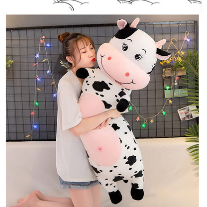 TEFU Cute and Creative Cow Plush Toy: A Soft and Adorable Cartoon-Style Hugging Pillow—Perfect as a Birthday Gift for Friends and Kids (100cm/39.3in)