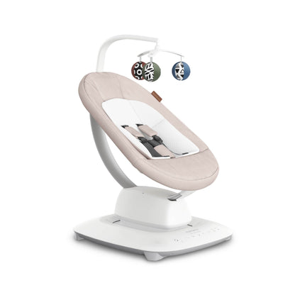 UPPAbaby Mamaroo Smart Swing – Customizable Soothing Modes with MotionSync Technology – Infant Recline + Bluetooth Enabled – Included Newborn Insert – Charlie (Sand Mélange)