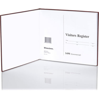 Wilson Jones S490 Visitor Register Book, Red Hardcover, 112 Ruled Pages, 8 1/2 x 11