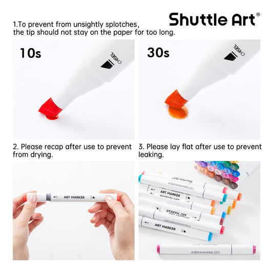 Shuttle Art 89 Colors Alcohol Markers, 88 Colors Dual Tip Art Marker Set Plus 1 Colorless Blender with Marker Case Perfect for Illustration Students Adult Coloring Sketching