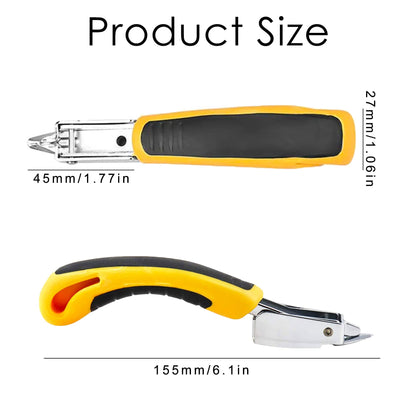 GEARLINTON Staple Remover Heavy Duty Staple Puller, Upholstery Tool Industrial Staple Remover for Furniture, Floor, Carpet, Carton (3 Pack, Yellow)
