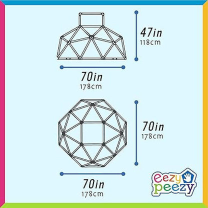 Eezy Peezy Climber with Top - Active Indoor Outdoor Play Set Climbing Dome Equipment Toys - Fun for Kids Ages 3 to 6 Years Old, Pink