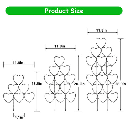 Seqiuay Trellis for Climbing Plants Indoor, Stackable Garden Trellis for Potted Plants, Small House Plant Trellis for Vine Ivy Flower Plant Support Outdoor DIY Metal Trellis 3 Pack, Black