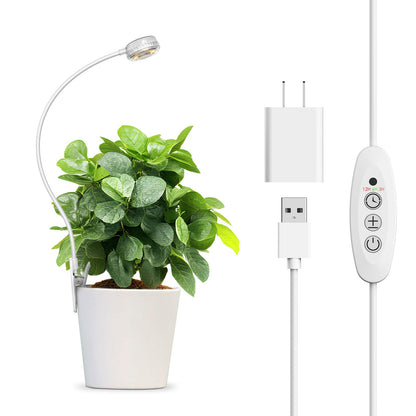5W Clip on Grow Lights for Indoor Plants,Pot LED Small Grow Light for Indoor Growing, Full Spectrum Small Plant Light, 4000k with 4-Level Dimmable, Auto On/Off 3 6 12 Hrs Timer for Succulents