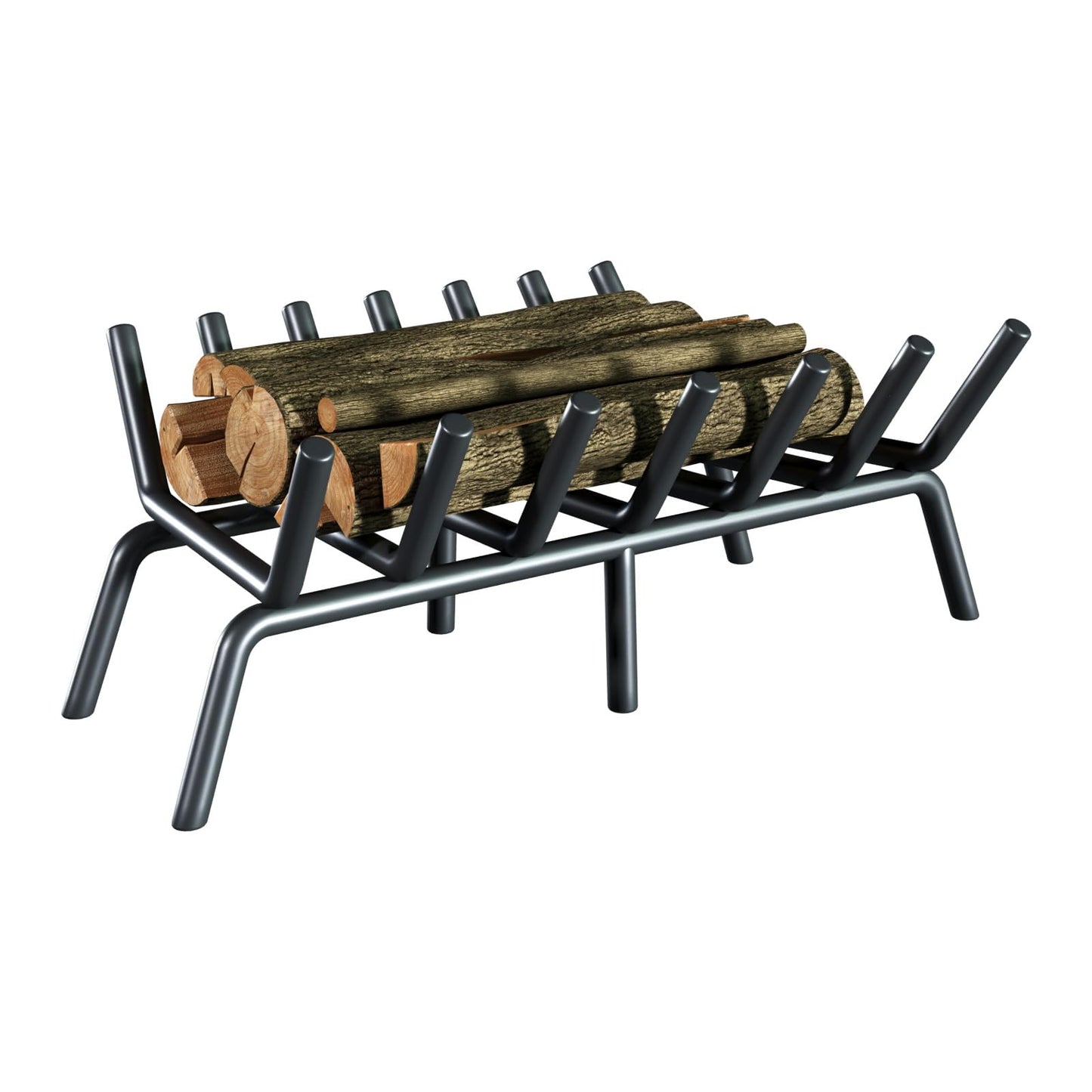 jkxoo 21-Inch Fireplace Grate, Heavy Duty 7-Bar Log Rack Holder Made of Solid Round Steel for Indoor/Outdoor Fire Pits, Wood Stoves & Kindling Tools