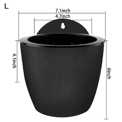 elfinrm 7Pack Self-Watering Plant Flower Pot Wall Hanging Plastic Planters Size 7 inch with 7 Hooks Replacement for Plants Flowers Indoor Outdoors