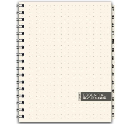 ESSENTIAL 2026 Monthly Planner with Tabs, 8.5"x11": 14 Months (November 2025 - December 2026), Professional, Simple, Easy-to-Use Design and Frosted Poly Cover for Extra Protection (Frosted)