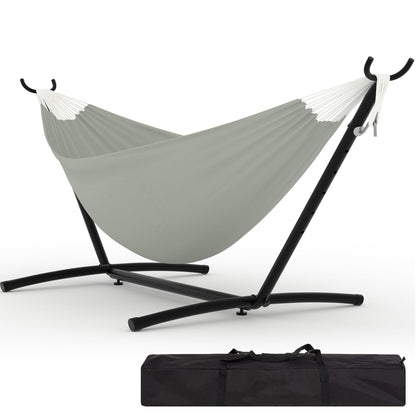 Garvee 2 Person Hammocks with Stand for Outside, Double Hammocks Portable Space Saving Heavy-Duty Steel Stand for Indoor Outdoor Patio with Carrying Bag, 450 lbs Capacity
