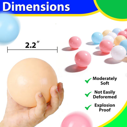 Heopeis Ball Pit Balls for Toddlers, 100 pcs Pastel Plastic Toy Balls for Kids, Macaron Pit Balls for Baby Toddler Birthday Christmas, Ball Pool Play Tent, Baby Kiddie Pool Toys, Party Decoration