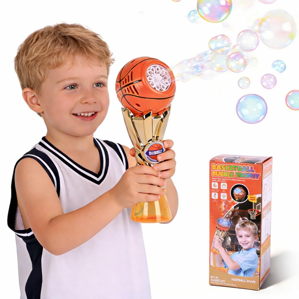 Kenvc Bubble Machine Toys for Kids 3+ Year Old Boys Girls, Automatic Bubble Gun Wand with Bubble Solution, Summer Outdoor Kids Toys for Toddlers Ages 3-4,4-6,5-7, Birthday Gifts for 3 4 5 6 7 8 Years