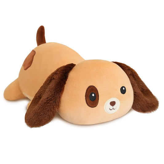 SQEQE Weighted Dog Plush, Weighted Dog Stuffed Animal, Cute Larbrador Plushies Soft Pillow Toy Gift for Kids Adults Brown 9.8 Inch, 0.8 Lbs