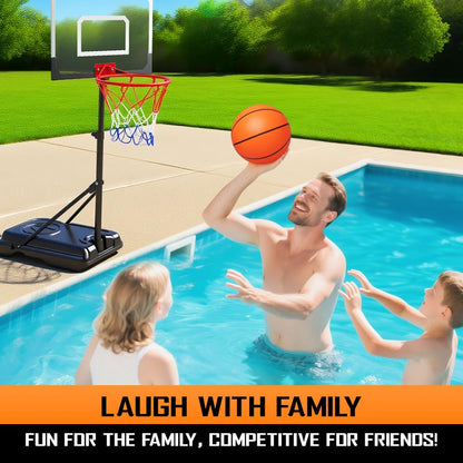Kids Portable Basketball Hoop, Adjustable Height 38-75in/3.2-6.2FT Tall Toddler Basketball Toy, Fillable Base, Indoor Outdoor Backyard Pool Sport Game Gift for Boy Girl Ages 3 4 5 6 7 8 Years Old