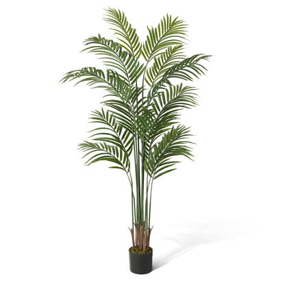 CAPHAUS 5FT Tall Artificial Palm Tree Indoor - Large Fake Palm Plant for Living Room, Realistic Faux Tree UV Resistant Low Maintenance for Home Office Decor (13 Trunks)