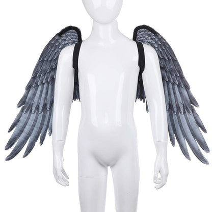 Himine Non-Woven Fabric Festive Party Angel Wings Suitable for Child Decorative Wings (Black)