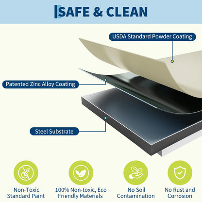 Garvee 2 Pack 10x4x1.5ft Galvanized Raised Garden Bed Kit, Oval Metal Planter Boxes with Anti-Cut Safety Edges, Rust-Resistant Deep Root Planters for Outdoor Vegetables, Flowers, Herbs, Beige