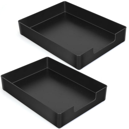EsOfficce Letter-Size Tray, 2PCS Plastic Stackable A4 Paper Tray, Desk Drawer Organizer, Multi-use Large Storage Basket for Office Home Supplies,13 x 9.6 inch