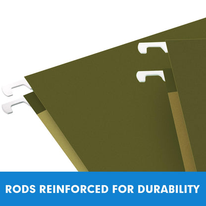 Extra Capacity Hanging File Folders, RAZCC 30 Pack Letter Size Reinforced Hanging Folders with Heavy Duty 1 Inch Expansion for Bulky Files, Filing Cabinet, Adjustable Tabs, Green
