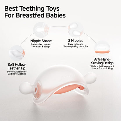 Garkoko Baby Teething Toys for Teething Relief, Silicone No-Drop Baby Teether Toys for 3-6 & 6-18 Months, BPA-Free Infant Chew Toy