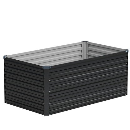 Vengarus 4x2x2FT Galvanized Raised Garden Bed Kit, Deep Root Planter Box Outdoor Large Planter Raised Beds for Planting Flowers,Vegetables and Herbs-Black