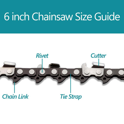 6 Inch Chainsaw Chain, 5 Pieces Replacement Chains for Almost 6-inch Cordless Electric Portable Mini Chainsaws, Durable Carbon 6Inch Chainsaw Chains for Pruning Shears and Wood Cutting