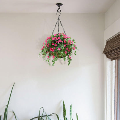 Nature Crafted 10 inch Metal Hanging Baskets for Plants Outdoor, 2 Pack Metal Wire Hanging Basket Planter with Coco Liner Flower Pots for Indoor Outdoor Garden Porch Patio, Heart-Shaped