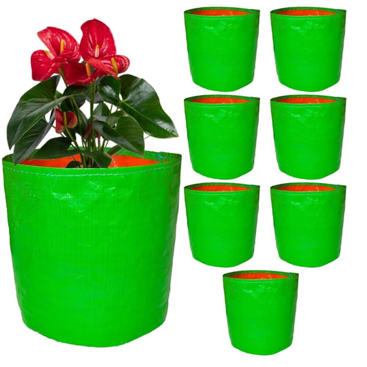 Plant Grow Bags ( 18x18 inch,) Reusable Fabric Grow Bags for Plants – Breathable & Durable Garden Pots for Vegetables, Herbs, and Flowers – Perfect for Indoor/Outdoor Use ( Pack of 8, Green Color )