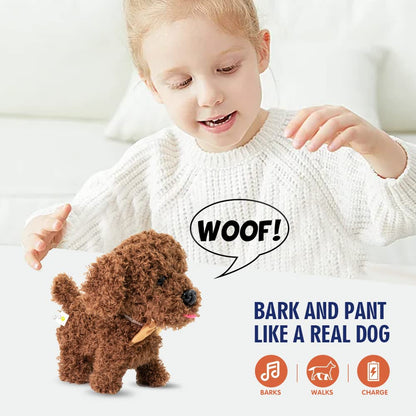 WEofferwhatYOUwant Labradoodle Robot Dog – Interactive Plush Puppy Toy That Walks and Barks – Goldendoodle Stuffed Animal with Sounds – Cuddly Educational Gift for Toddlers 18+ Months
