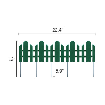 Sunnyglade 12 Pack Garden Edging Decorative Border Recycled Plastic Landscape Garden Fence Flexible No-Dig Spikes,Dark Green