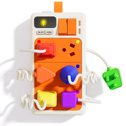 Aprilwolf 9 PCS Sensory Plug Outlet for Toddlers 2-3, Power Strip Montessori Toys for 18+ Months, Busy Board with Light & Sounds, Airplane Car Travel Toys Gift for Baby