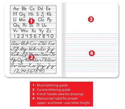 Better Office Products Primary Journal, Hardcover, Primary Composition Book Notebook - Grades K-2, 100 Sheet, One Subject, primary composition notebook with picture space