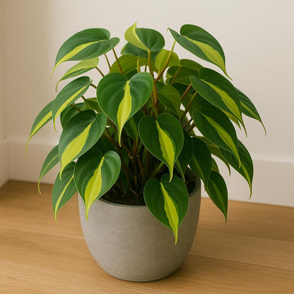 Brasil Philodendron – Live Plant in 2 Inch Pot - Striking Variegated Foliage with Bold Yellow-Green Centers