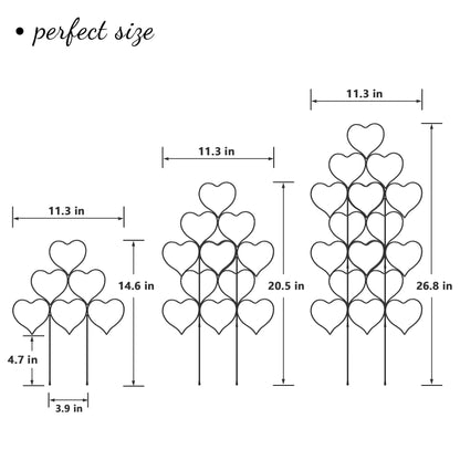 Plant Trellis for Climbing Plants Indoor Outdoor, Trlzey 3 Pack Stackable Metal Trellis - Small Garden Trellis for Potted Plants, Vine Support for Ivy, Flowers, DIY Home Deco