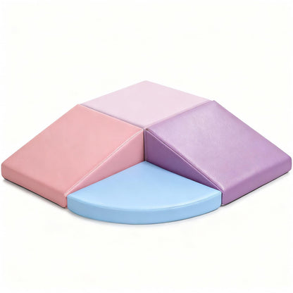 Climbing Foam Blocks for Toddlers: PU Leather Foam Blocks for Kids Active Play - Toddler Climbing Toys Indoor - Durable Playground Gym Preschool Toddler Toys for Boys and Girls (Purple/Pink)