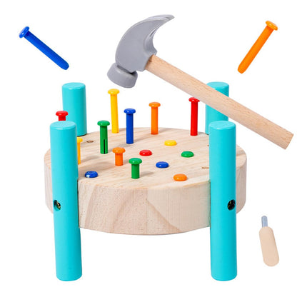 QZJVKBXY Wooden Baby Workbench Pounding Hammer Toy for Toddlers,STEM Educational Preschool Learning Toys for Kids.