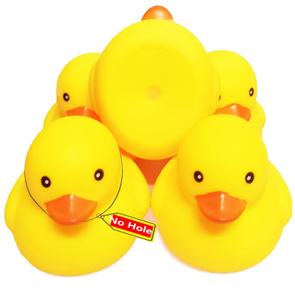 3 inch Kalafona Rubber Yellow Ducks/ Ducky No Hole Waterproof No Squeak Bath/Pool/Water Float Toy Stuffed with Sealed Plug Without Hole for Kids in Bulk