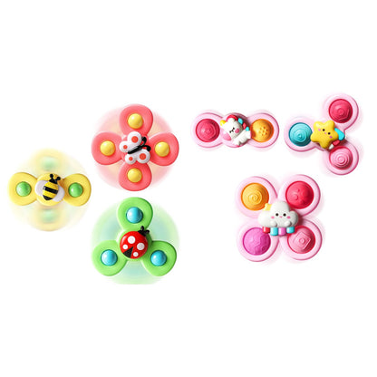 ALASOU 6 PCS Suction Cup Rotating Toys(3 Farm+3 Unicorn) for Infant and Toddlers