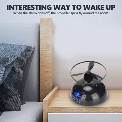 Kafuty-1 Novelty Digital LED Alarm Clock,Gadget Run Away Flying Alarm Clock for Bedroom/Office/Home/School,Rolling Helicopter Chopper Propeller Clock Creative Gift