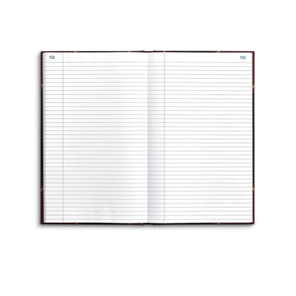 Staples Black Record Book, Hardbound, 300 Numbered Pages, 11-3/4" x 7-1/4", Durable Sewn Binding Notebook for Logs, Records & Note‑Taking