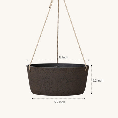 La Jolie Maison Large Hanging Planters - 12 Inch Outdoor Flower Pots, Hanging Garden Planters Set of 2, Iron Color