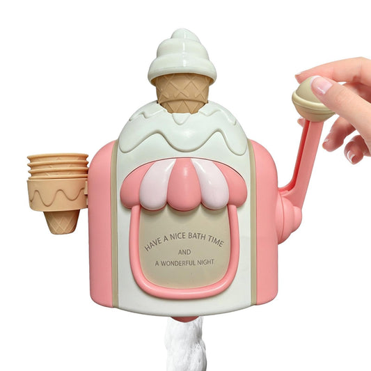 Ice Cream Foam Bath Bubble Maker, Educational Ice Cream Bath Toy, Fun Baths Bubble Maker with Suction Cup, for Boys Girls Pool Home Indoor Playtime