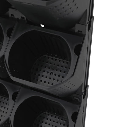 njxbrek Wall Mounted Vertical Garden Planter with 36 Pots, 6 Row Vertical Stackable Hanging Planters, Indoor Outdoor Flower Pot Holder for Herbs Vegetables Fruits (Black)