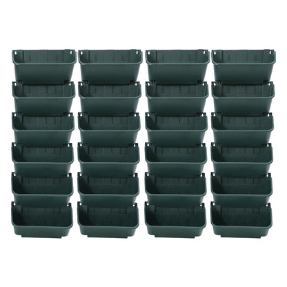 Eapmic Vertical Wall Planter with 24 Pots, Hanging Garden Plant Flowerpot Holder, Stackable Wall-Mounted Planter, Balcony Planters for Flowers Vegetables Fruits (Army Green, 24 Pots)