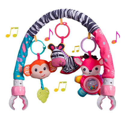 Crib Mobile for Girls, Baby Arch Mobile for Bassinet with Universal Clamps, Versatile Toy Bar for Bouncer Arch Toy 0-3 Months, Babies Gril Mobile Toys 0-6 Months Car Seat Stroller Toys