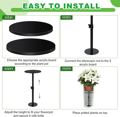 PERFECT LASER Adjustable Plant Riser, 11-19" Rise Planter Insert Filler for Large Pots, Plant Lift Inserts Pot Risers for Indoor Outdoor Tall Taper Planter Container , Fits 6/8/10 Inch Pots Base Top