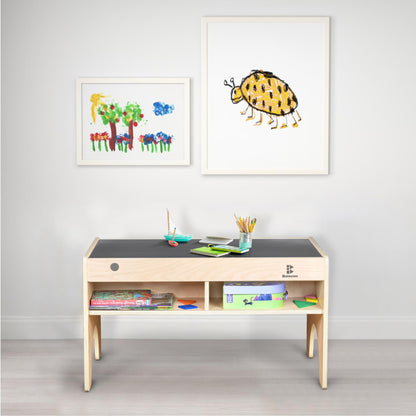 Bolocon Kids 3-in-1 Wooden Art & Activity Table Playset Furniture with 4 Compartments for Storage, Play Table Compatible with Blocks&Bricks and Train Set for Preschool Toddler Boy & Girl (STD.)