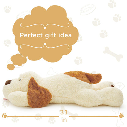 MaoGoLan Giant Stuffed Puppy Dog Big Plush Extra Large Stuffed Animals Soft Plush Dog Pillow for Girls Kids 31 inch