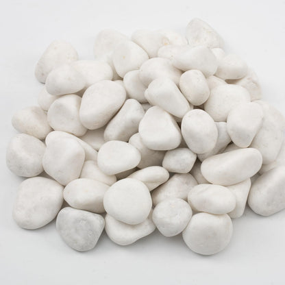LOOIOOJ 10lbs White River Rocks, Polished Pebbles for Plants, Garden, 1-2 Inch Decorative Stones, Ideal for Fish Tanks, Vases, Crafting, and Landscaping (Weight : 10 LB, Pure White)